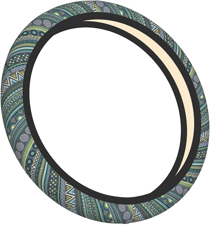 Boho Pattern Steering Wheel Cover Neoprene Universal 15 Inches Car Steering Wheel Protector for Women Men