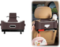 SEPSUMMER Multifunctional Car Backseat Organizer with Cup Holder, Tissue Box, Trash Bin & Hooks, 3-in-1 Back Seat Car Organizer for Hold Phones, Snacks, Drinks, and Handbags (Original Model - Brown)