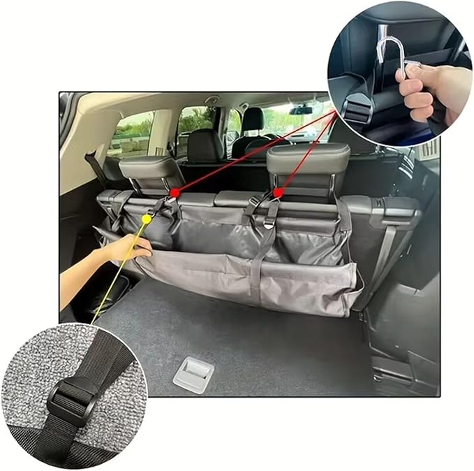Car Trunk Hanging Organizer for Volkswagen VW Taos 2022–2025 2026 Backseat Storage Bag Foldable Cargo Organizer for Camping, Road Trips, Kids’ Gear, Groceries,101 * 31cm