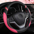 Universal Leather Steering Wheel Cover for Women Steering Wheel Cover for Car 15 inch (Rose)