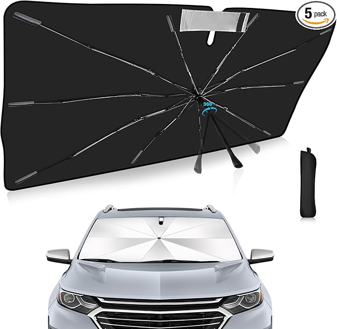 2025 Upgrade Windshield Sun Shade Umbrella Custom Fit Chevrolet Equinox 2018-2025 2026 Foldable UV Protection Car Cover, Emergency Rain Shield & Dashboard Protector - Durable Auto Accessory