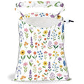 Flower Branches Strap Drawstring Car Trash Bag Hanging Garbage Bag with Snap Buttons Car Back Seat Trash Storage Portable Dustbin Vehicle Trash Can Bag for Vehicle Travel Camping