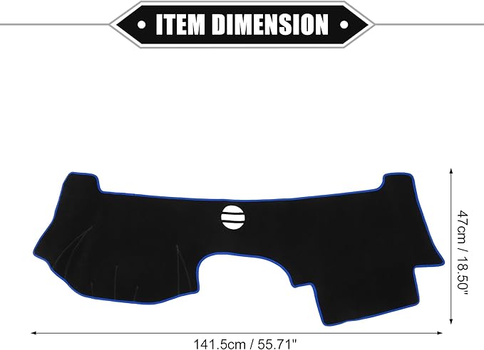 Dashboard Cover Compatible for Cadillac CTS 2004-2009, Non-Slip Polyester Black Blue Dash Cover Mat Dash Board Protector Cover