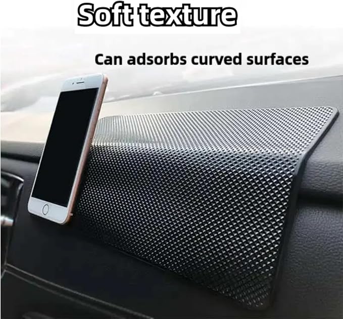 Car Dashboard Non Slip Mat,10.6"x 5.9" Universal Anti Slip Pad,Non-Slip Sticky Gripping Mat for Phones Sunglasses Radar Detector Electronic Devices and More Dashboard Accessories