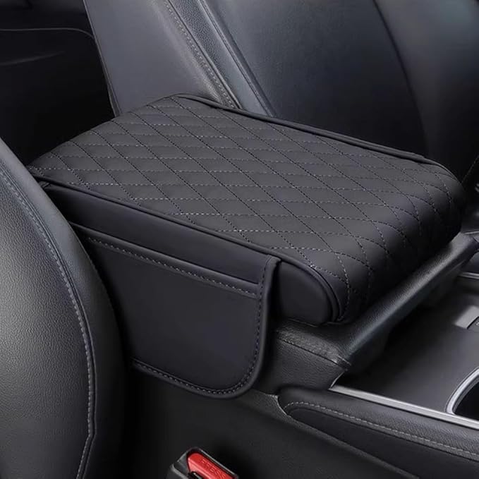 Car Armrest Pad for Subaru Forester SK SJ SH SG SF 5/4/3/2.Gen 2003-2025 Leather Armrest Box Mat Center Console Cushion Pad Universal Armrest Seat Box Cover Protector,Black