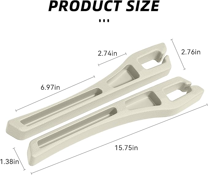 2PCS Car Seat Gap Filler Organizer,Multifunctional Car Gap Filler Organizer Storages Function ,Universal Console Catcher Between Seats Cars Interior Accessories (Beige)