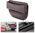 IIOHOII Car Seat Gap Filler Organizer - Universal Drop-Proof Storage Insert with Non-Slip Base, Premium PU Leather Car Seat Organizer for Phone, Purse, Keys (Brown)