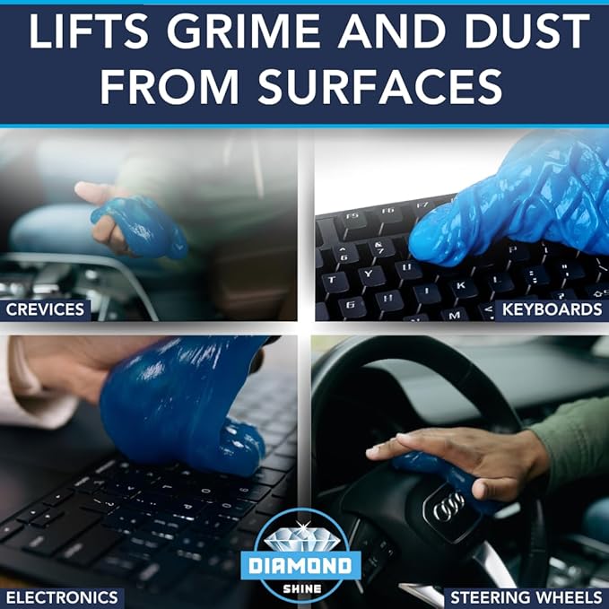 Diamond Shine Car Detailing Gel - Remove Particles, Lint, Debris, Dust - Air Vent, Cupholder, Dashbord, Gear Shifter, Console, Keyboards
