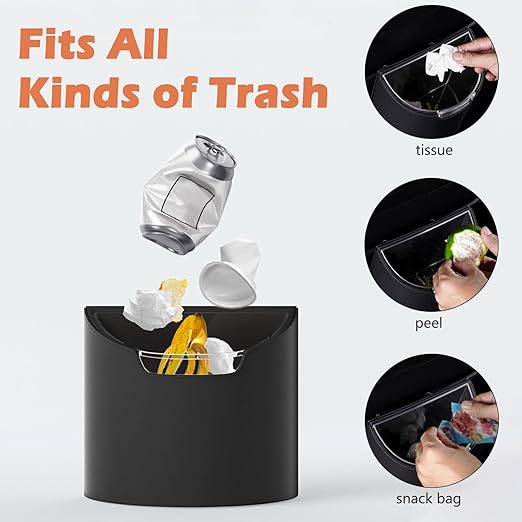 LoopTime Leakproof Car Trash Can,Mini Car Trash Bin for SUV and Truck,Small Removable Liner Garbage Can,Waterproof Automotive Trash Can for Vehicle,Home,Office,Multipurpose,Easy to Clean (Orange)