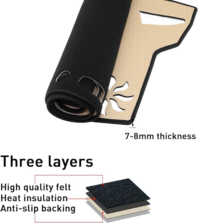 Dashboard Cover Mat for Toyota Corolla 2019-2024 2025 2026 Hatchback Sedan Dash Cover Interior Accessories Sunshade Glare UV Rays Protector Pad Black (Not for Corolla Cross)