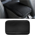 Car Armrest Seat Box Cover, Comfortable Leather Automotive Center Console Cushion Pad, Soft Waterproof Vehicle Arm Rest Protector Mat Accessories, Universal for RV, SUV, Truck (Black)