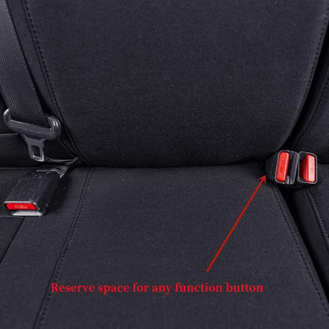 coverdream Custom Fit Seat Covers for 2016-2023 Toyota Tacoma Double Cab/Crew Cab SR,SR5,TRD Off Road,TRD Pro,TRD Sport,Limited,Fully Covered,UV Resistant Polyester Seat Protector (Full Set,Black)