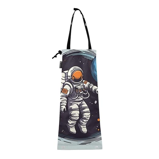 ALAZA Hanging Car Trash Bags Garbage Bag Trash Can for Back Seat Small Astronaut Cartoon 4 Washable Storage Bag Retractable 2 Pack