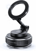 Heavy Duty Magnetic Phone Holder Vacuum Suction Mount Foldable, 360° Adjustable, Car/Office/Gym - Dashboard, Windshield, Window, Mirror, Universal Mount - Magsafe Compatible, iPhone, Samsung, Pixel