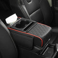 Car Armrest Pad for Toyota RAV4 XA50 RAV 4 2019-2024, PU Leather 5-in-1 Armrest Storage Box Center Console Cover Armrest Cushion Arm Rest Cushion Pads with Cup Holders and Tissue Box