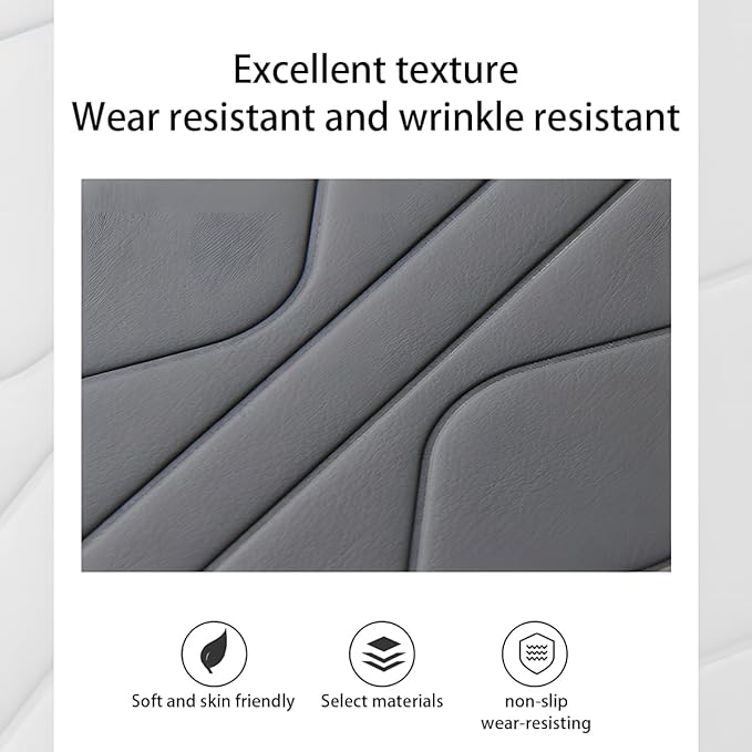 Car Center Console Cover, Leather Vehicle Arm Rest Protection Cushion with 2 Side Storage Bags, Auto Interior Armrest Storage Box Pad Accessories, Universal for SUV, Sedan, Truck (Gray)