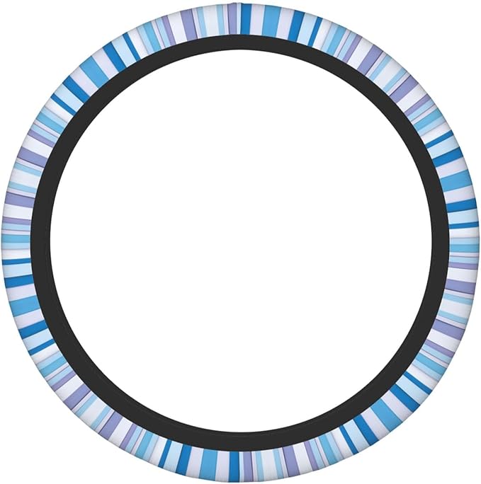 Colored Vertical Stripes Geometric Neoprene Steering Wheel Covers Women Men Car Accessories, Universal 15 Inch Fit Auto, Suvs, Truck