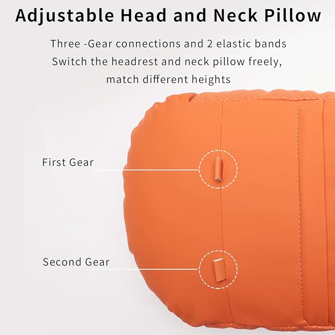 Car Headrest & Lumbar Support Set,Premium Skin-Feeling Napa Leather Soft and Comfortable Headrest,Car Seat Headrest Pillow Waist Support Car Interior Accessories for Driving Home Office