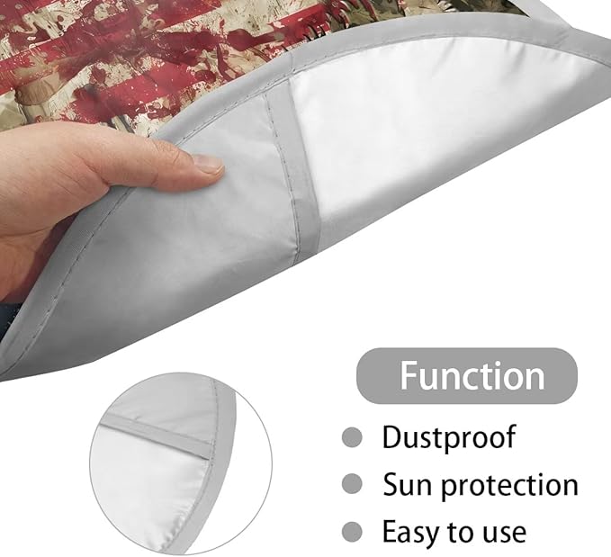 17x17 inch Steering Wheel Sun Shade Steering Wheel Sun Cover Heat Resistant Vehicle Accessories Universal Fit Car SUV Truck Van, American Flag Deer Elk Deadwood Pattern