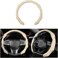 Mandark Car Steering Wheel Cover, Suede Sport Vehicle Steer Wheel Protector Fitting 15 Inch, Non-Slip Comfortable Automotive Interior Decoration Accessories, Universal for Most Cars (Light Yellow)