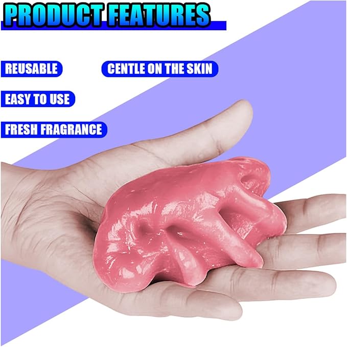 Car Cleaning Gel, No-Scratch Automotive Dust Cleaning Putty, Car Interior Cleaner Slime with Adsorption Capacity, Universal Vehicle Detailing Supplies for Most Cars (Pink)