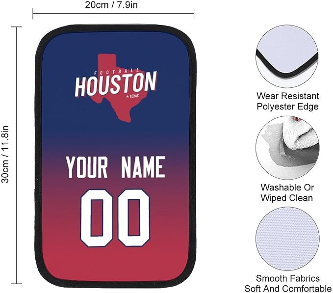 Custom Football Car Armrest Covers Universal Auto Center Console Pad Car handrail Box Cushion Personalized Add Name & Number Fans Gift Fit Suit for SUV Truck Sedan Van