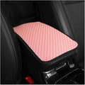 Car Center Console Cover, Anti-Slip Breathable All Seasons Automotive Mesh Armrest Box Pad Cover for Comfortable Support, Vehicle Interior Decor Universal for SUV, Truck, RV（Pink）