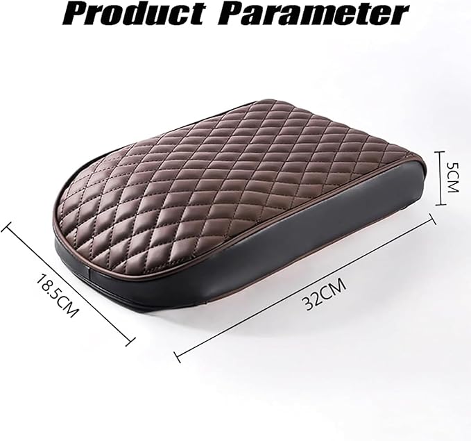 Center Console Armrest Cover Pad for Isuzu D-MAX MU-X 2015-2025, Universal PU Leather Cushion Anti-Slip Waterproof Interior Accessories Comfort Protection, C/Black