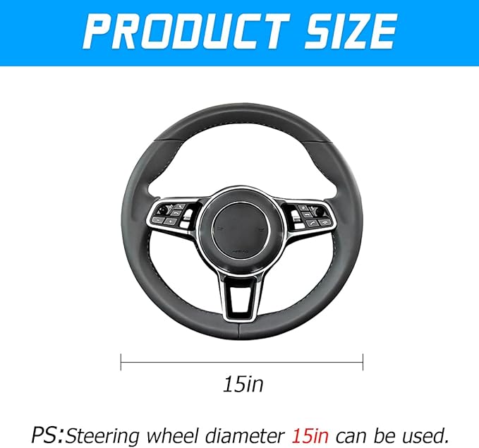 BESULEN Car Steering Wheel Cover, Anti-Slip Silicone Vehicle Steer Wheel Protector, Automotive Interior Steering Wheel Protective Guard Accessories, Universal Fit for Most Car Models (Black)