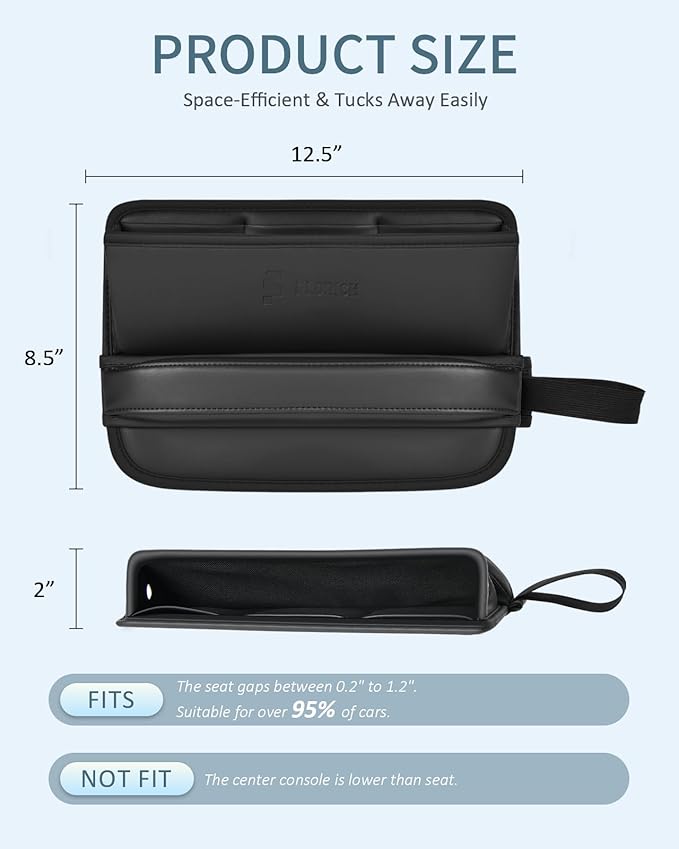 FLORICH Car Seat Gap Filler Organizer, 2-in-1Seats Gap Filler Organizer and Storages Between Seat Car Gap Filler, Car Organizer Front Seat Universal Fit for Car SUV Truck