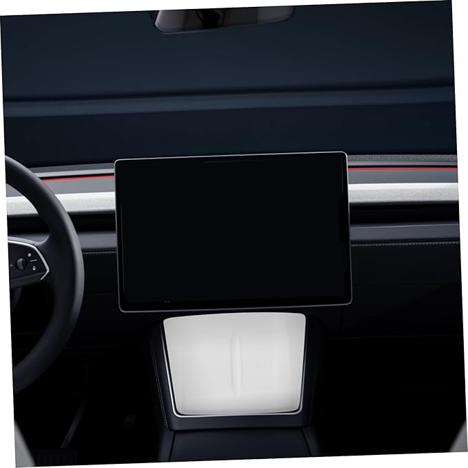 NUOBESTY Charging Pad for Silicone Non- Center Console Mat Easy Installation Design White Interior Accessory for Phone Charging