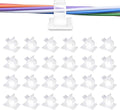 Viaky 30 Pcs Clear Cable Clips Self Adhesive Backed Nylon Adjustable Wire Management Transparent Drop Wire Holder for 0.5 Inch (12.5mm) Cables