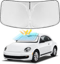 for Volkswagen VW Beetle 2012-2019 Windshield Sun Shade - 4 Layers Car Sunshades for Front Windows Shade Cover Custom Fit Beetle Sun Visor 240T Retractable Shade Blocks UV Rays Car Accessories