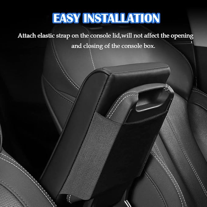 DURASIKO Upgraded Car Center Console Pad,Elbow Rest Pillow,PU Leather Armrest Cushion, Relieve Arm Fatigue,Great for Long-time Driving,Universal Car Armrest Seat Box Cover Protector for Most Vehicles
