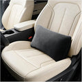 Car Lumbar Support Pillow, Suede Leather Vehicle Driving Seat Lumbar Support Pillow for Lower Back Pain Relief, Auto Interior Back Cushion Pad, Universal for SUV Sedan Truck (Carbon Black)