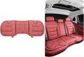 Bzxpk Skin-Friendly & Dirt-Repellent Leather Car Seat Cushion, Non-Slip PU Leather Seat Cover for Car, Office Chair & Travel, Breathable Comfort Cushion (Red, Rear Row)