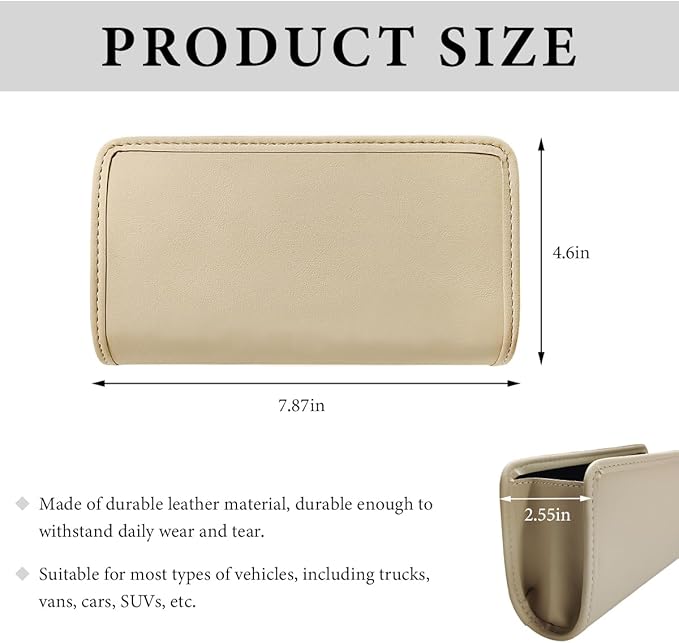 Car Trash Can, Foldable Small Hanging Trash Bin Waterproof Car Door Organizer, Multi-Function Leather Garbage Bag Mini Storage Can for Vehicle Back Seat & Side Door (Beige)