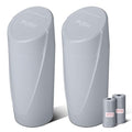 SGLRT Car Trash Can Bin with Lid - 2 Packs Car Garbage Can Cup Holder - Grey Mini Leakproof Vehicle Garbage Bin with 40pcs Trash Bags-Automotive Organizers and Storage for Front Back Seat Accessories
