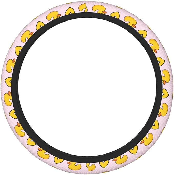 Cute Yellow Duck Steering Wheel Cover for Women Men Girls, Car Accessories Decor Thickened Anti-Slip Auto Steering Wheel Covers Protector Universal Fit 15 Inch for Cars, Truck, SUV