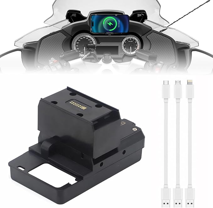 Motorcycle Phone Holder Navigation Bracket GPS for BMW R1200RT R1250RT 2014-2020 Wireless Charging and USB Charging Two in One Mobile Phone Mount GPS Navigator
