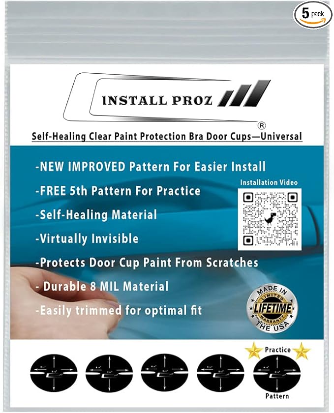 Install Proz Paint Protection Film-Universal 5 Piece Door Cup Protection Kit