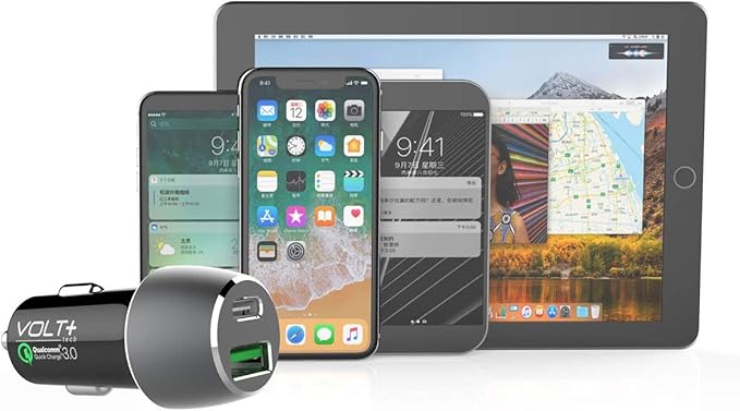 PRO 33 Watt Car Kit Compatible with LG 16T90Q-K.AAG6U1 Plus Data, Durable Quick Adaptive Fast Charging Dual USB-C/MicroUSB Long 4ft Cables