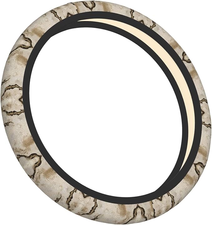 Nude Snake-Skins Texture Car Steering Wheel Cover, 15 Inch Steering Wheel Cover Stylish Decor for Most Cars