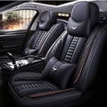 Niscarda for Hyundai Santa Cruz Seat Covers 2022-2024, 3D Protection Faux Leather Seat Protector Car Interior Covers with 2 * Neck Pillow & 2 * Lumbar Support (Black and Coffee, Full Set)