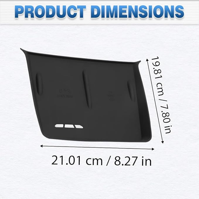 Center Console Wireless Charging Pad, Silica Gel, Compatible with BYD Sealion 07 EV 2024–2025, Black, 1 pc