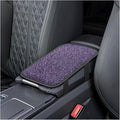 Car Center Console Armrest Pad, Linen Fabric Auto Armrest Box Protector Cover, 11.6 × 7.7 Inch Vehicle Middle Console Mat, Universal Interior Decoration Accessory for Car, SUV, Truck (Purple)