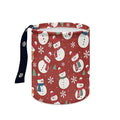 Christmas Snowman Car Trash Bag Waste Basket with Adjustable Buttons Collapsible Car Storage Bag Multipurpose Road Trip Essentials for Outdoor Activities