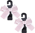 TISOHUGO Car Purse Hook, Cute Bow Hooks for Headrest - Leather U-Shaped Purse Holder for Car, Flexible Seat Back Organizer & Durable Vehicle Accessories for Bags, Coats & More (Black&Pink-2 Pack)