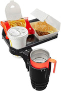 JOYTUTUS Cup Holder Tray, 10 inch Car Food Tray for Eating with Phone Holder, Car Cup Holder Expander and 360° Rotating Car Cup Holder Tray Table fit in 2.75-3.25 inch Car Holder, Travel Essentials