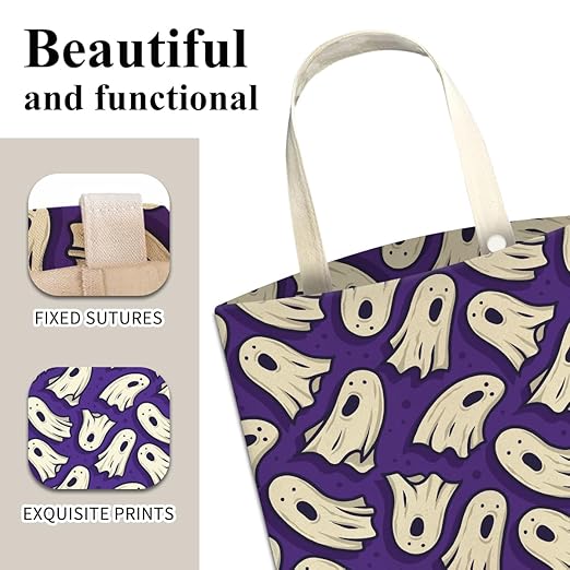 ABUIFDK Car Trash Can, Cute Car Trash Bag, Hanging Car Organizer and Storage Bag, Trash Bin for Car Accessories, Vehicle, Travelling, Camping Cute Purpule Ghost